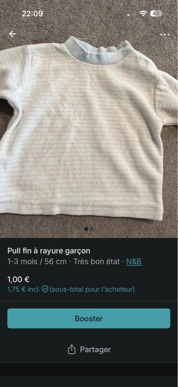 Pull fin rayure