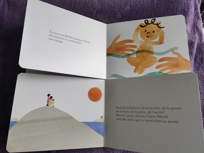 Lot de 2 livres bebe cartonnés  un prénom rien que pour toi + avec toi de marie laure Marshall série les mots doux - photo numéro 4