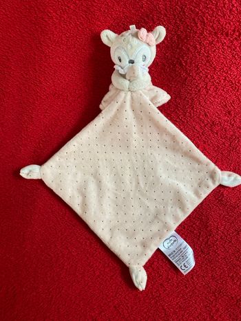 Mots d enfants doudou biche faon Ecru rose pois or mots d'enfants etat neuf