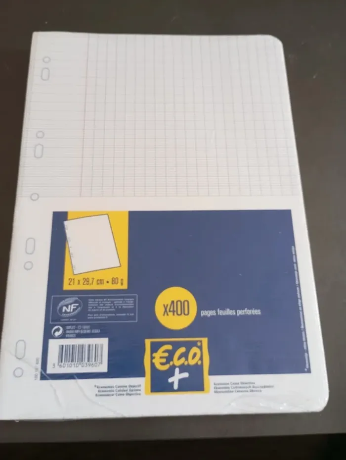 Lot feuilles perforées grand carreaux - photo numéro 2