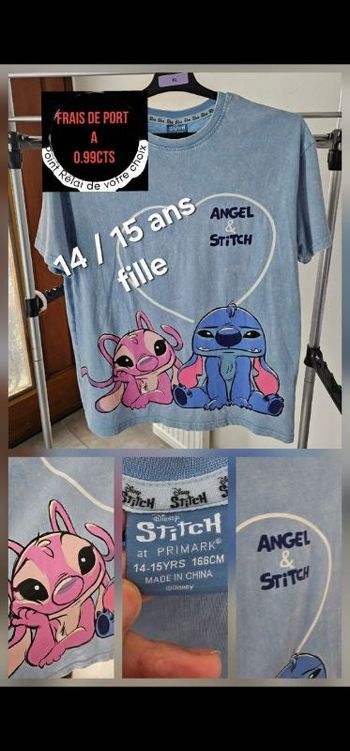 Tee-shirt manche courte 14/15ans fille stitch angel