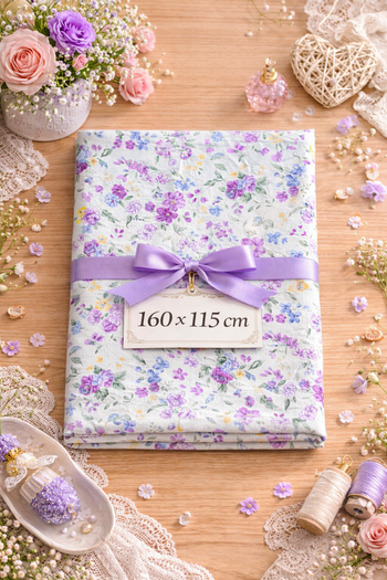 Tissu Coton Fleuri Shabby Chic Violet Rose Lilas Hobby Lobby 160x115cm DIY