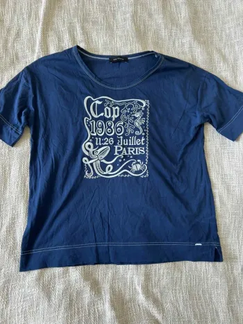 T-shirt Cop Copine bleu imprimé Taille L
