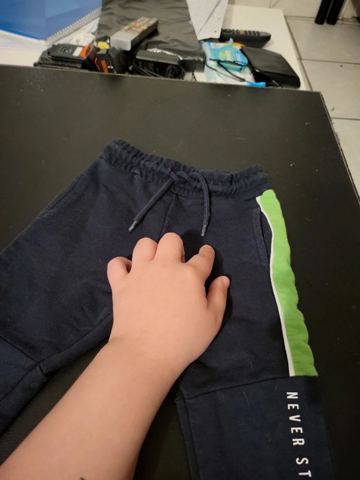 Jogging bleu marine et vert 3 ans orchestra - photo numéro 3