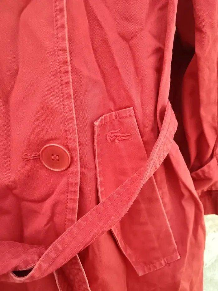 Trench rouge Lacoste vintage - photo numéro 7