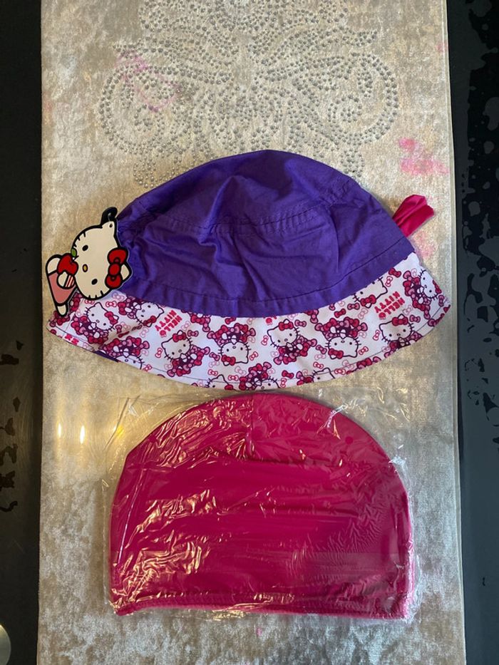 Hello Kitty lot Bob taille 52 + Bonnet de bain - photo numéro 2