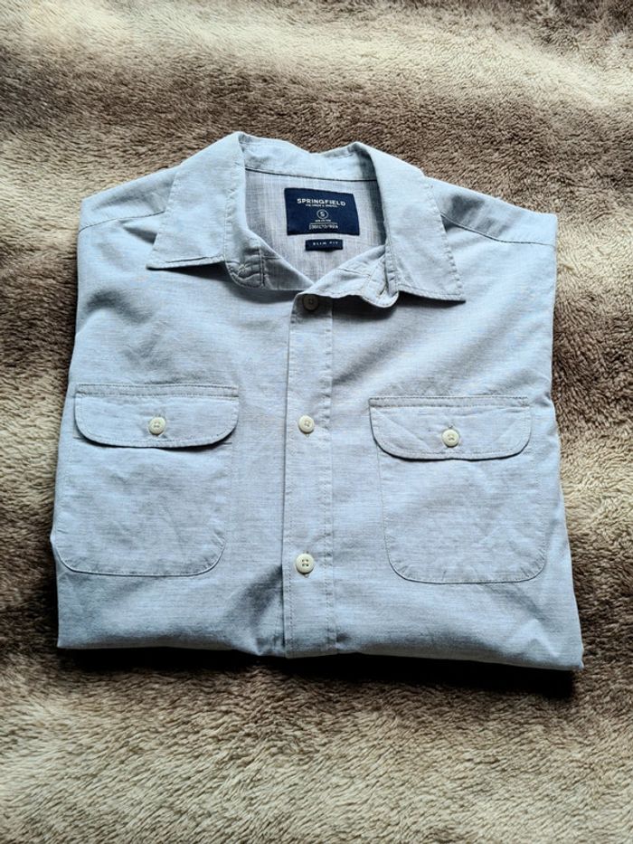 Chemise bleue grise