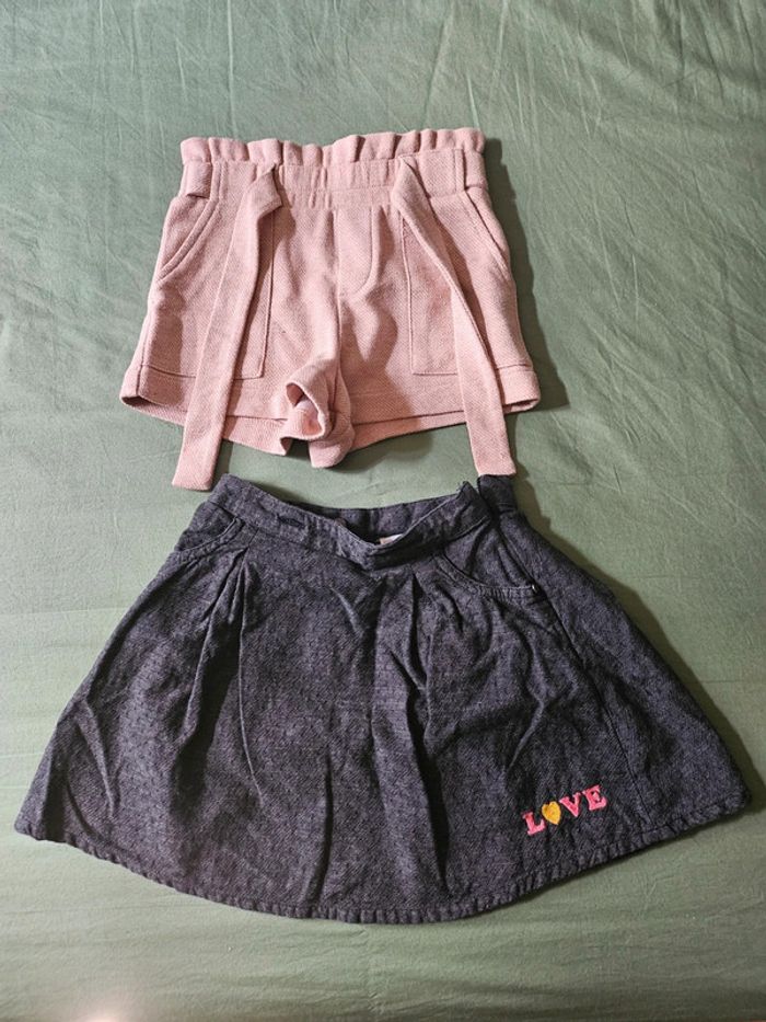 Lot short jupe fillette