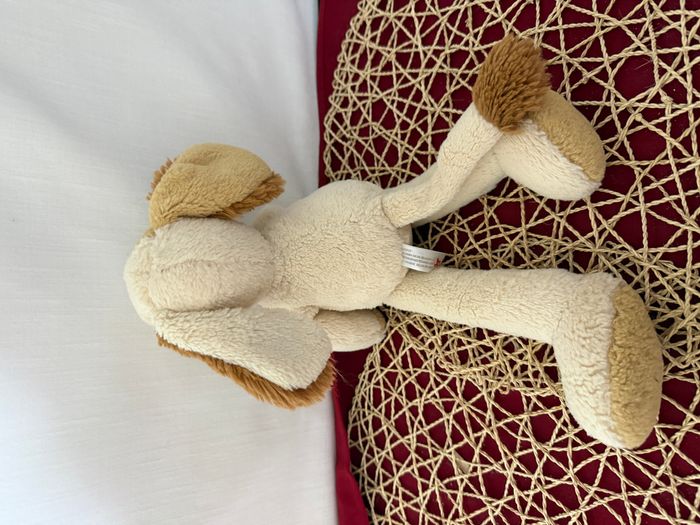 Doudou Chien Blanc Cassé Oreilles Marron Nicotoy - photo numéro 4