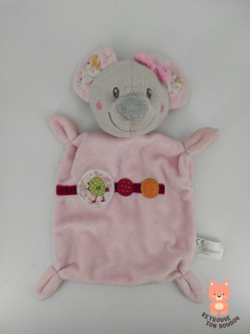 Doudou Plat Souris Rose Nicotoy