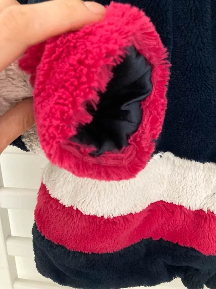 5 ans - Manteau avec capuchon fausse fourrure tricolore - Boboli - photo numéro 2