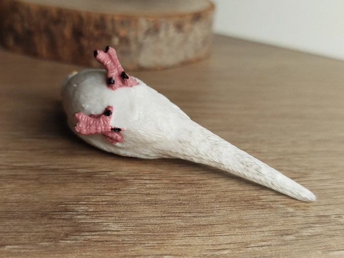 Figurine perruche blanche et grise - photo numéro 5