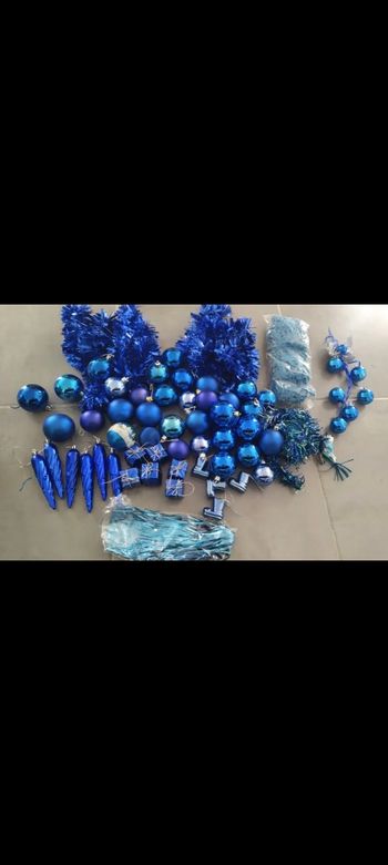 Gros lot de décorations bleu pour sapin de Noël