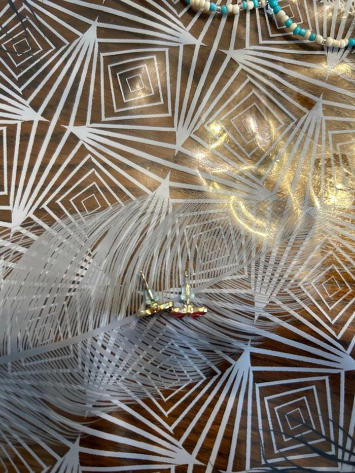 Boucles d’oreilles noeud rouge - photo numéro 2