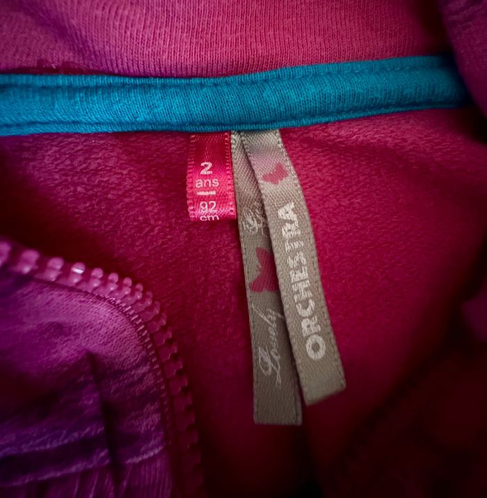 Sweat-shirt à zip fille 2 ans Orchestra - photo numéro 3