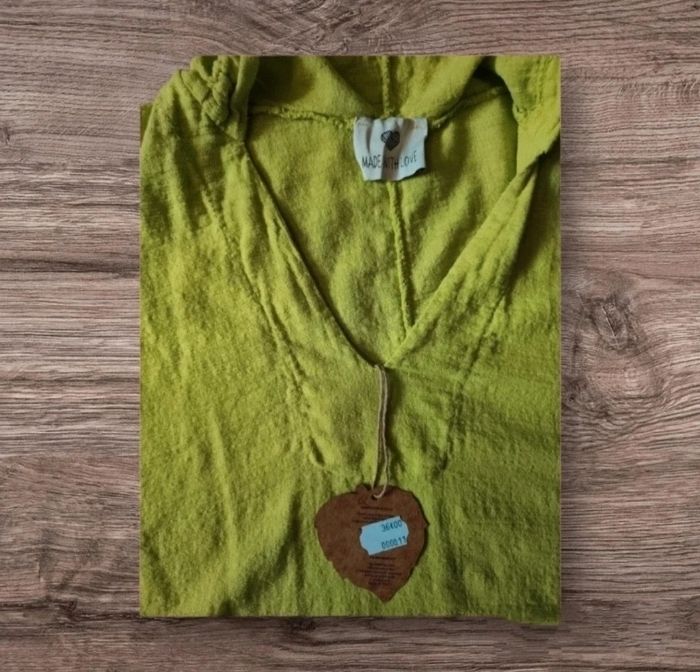 Tunique à capuche vert anis Made In Italy T.U - photo numéro 4