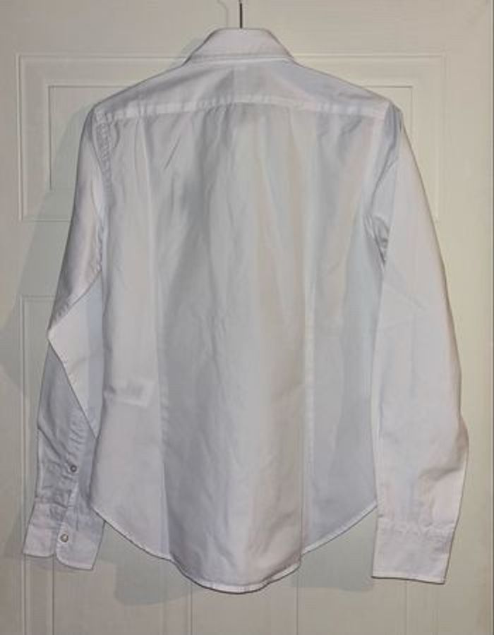 💙Chemise Neuve Polo Ralph Lauren Blanche Logo Bleu Marine - Taille S/36 - photo numéro 5