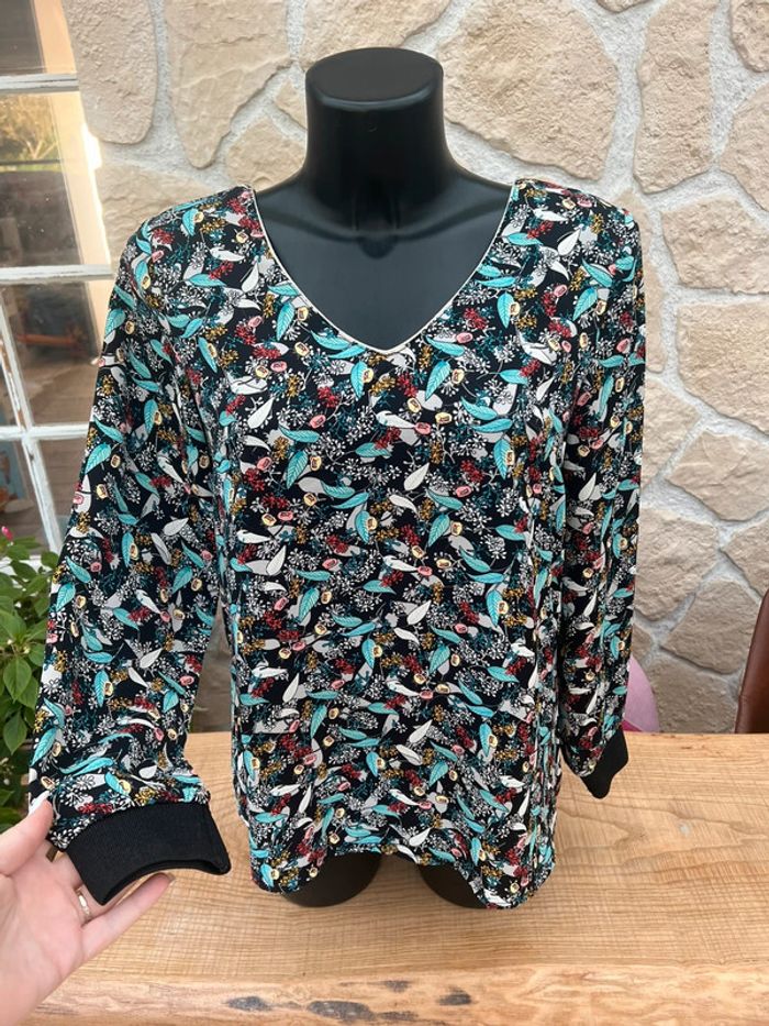 Blouse femme taille S / M 36 / 38 motif tropical dos nu by one - photo numéro 4