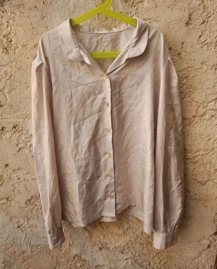 Chemise beige manche longue vintage
