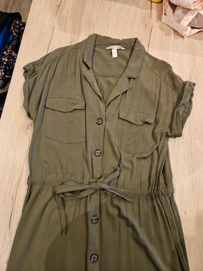Robe chemise kaki - photo numéro 2