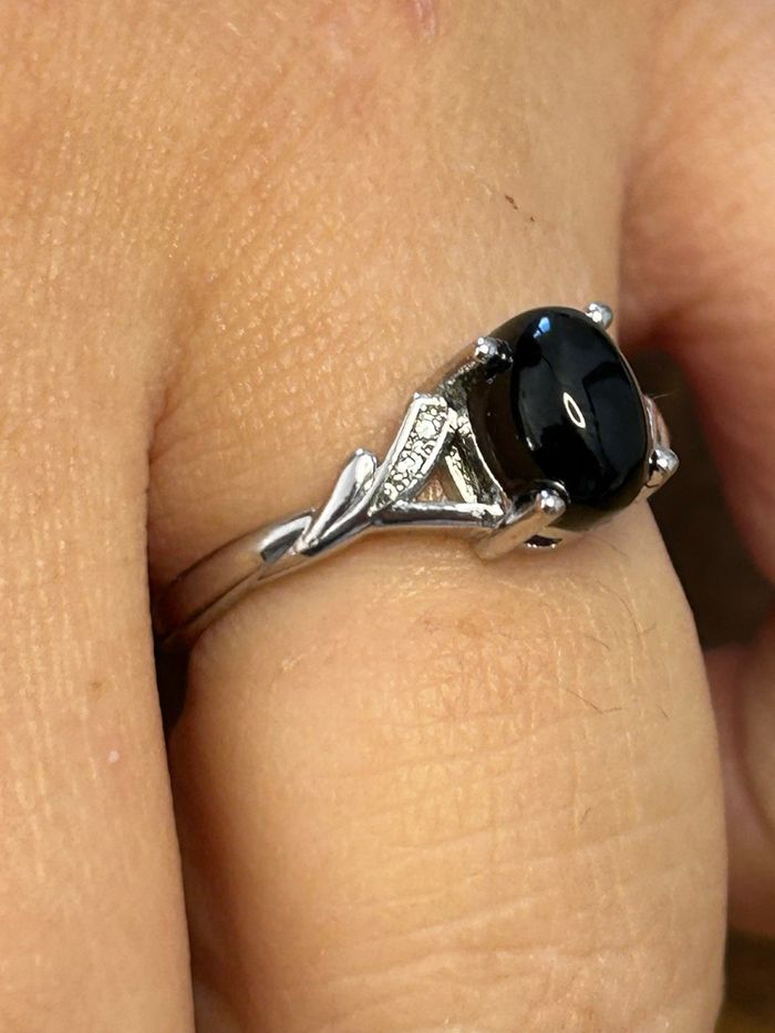 Bague réglable en Onyx noir – Force et protection - photo numéro 2