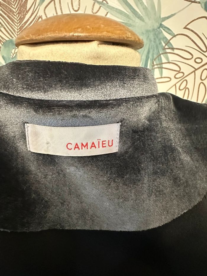 Veste perfecto Camaïeu gris velours tL - photo numéro 6