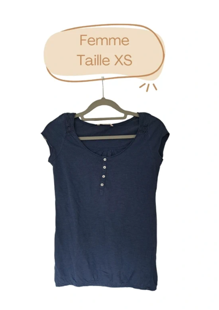 T-shirt Bleu Marine - Taille XS - photo numéro 1