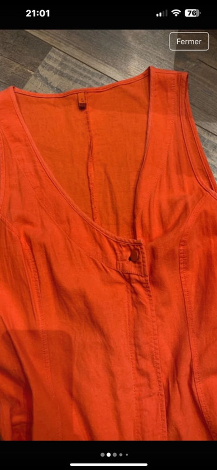 Robe orange sans manche - photo numéro 2
