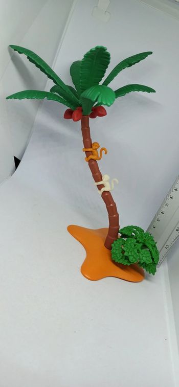 Arbre palmier cocotier avec petits singes playmobil