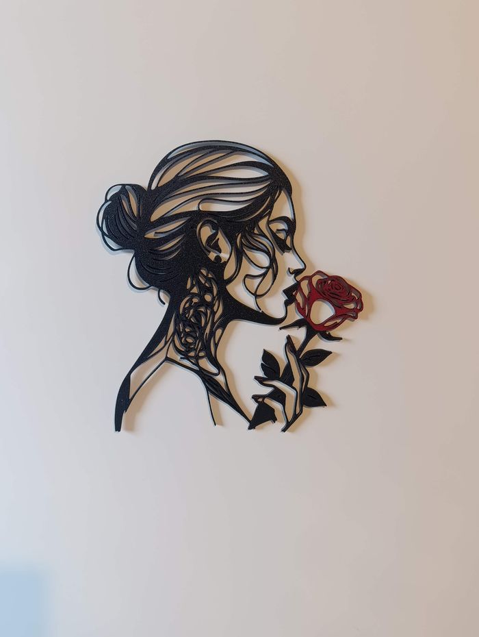 Décoration murale femme et rose wall art - photo numéro 2