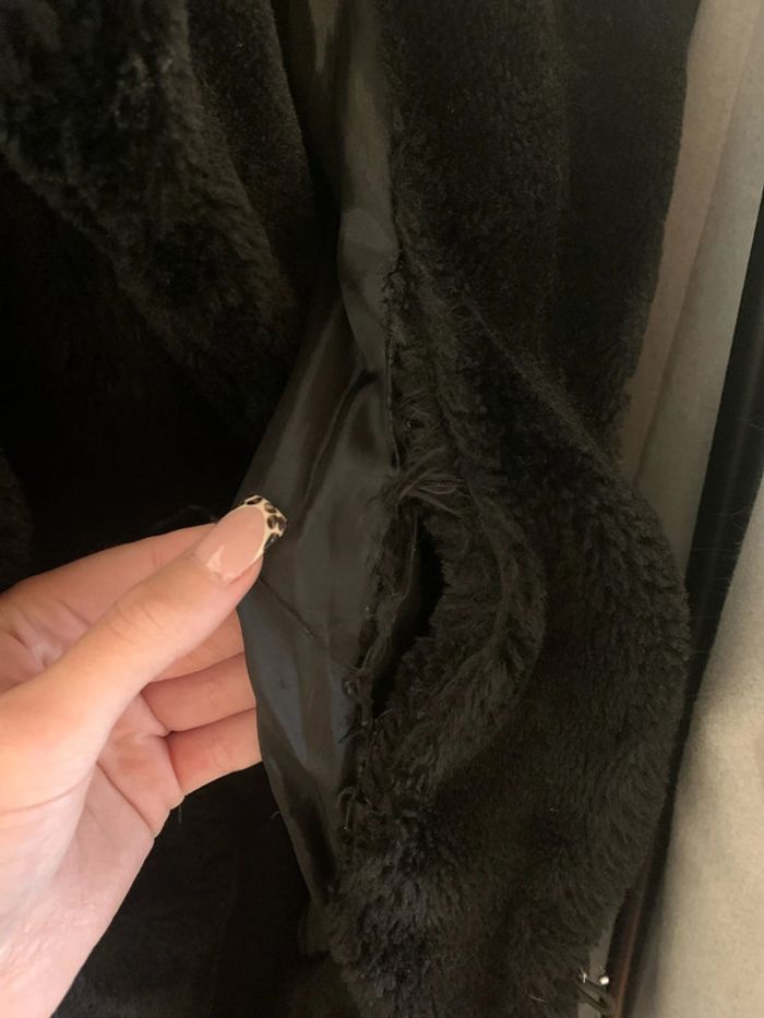 Manteau d’hiver / Fausse fourrure noire - photo numéro 6