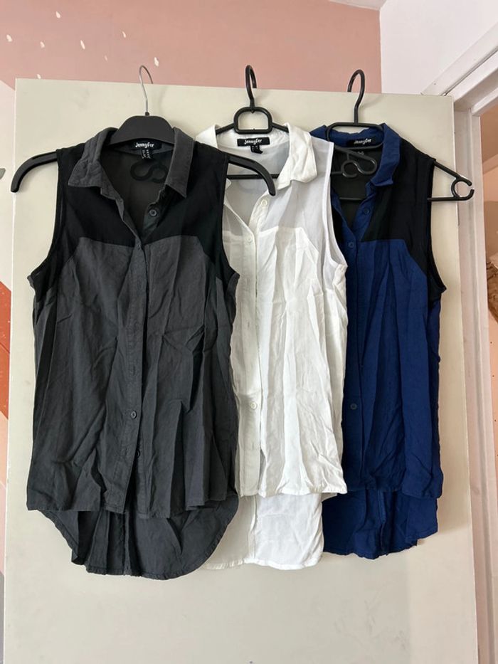 Lot 3 chemises asymétrique sans manches