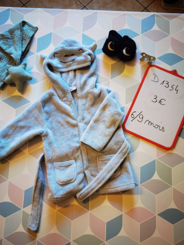 D1354 - robe de chambre garçon 6/9 mois