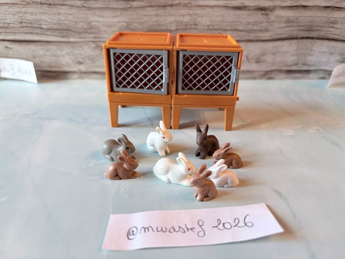 Playmobil Clapier et 8 Lapins animaux de la ferme