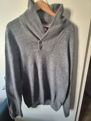 PULL PIER.ONE GRIS AVEC BOUTON EN COLI GARÇON | TAILLE L
