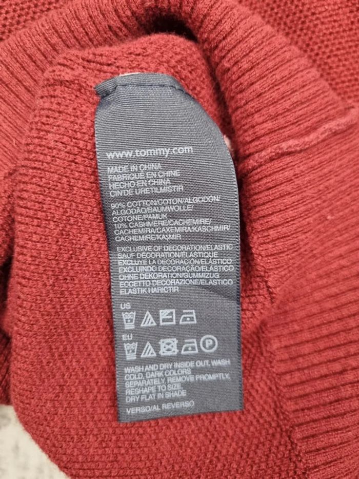 Pull col V Tommy Hilfiger cachemire rouge, XL Hommes - photo numéro 8