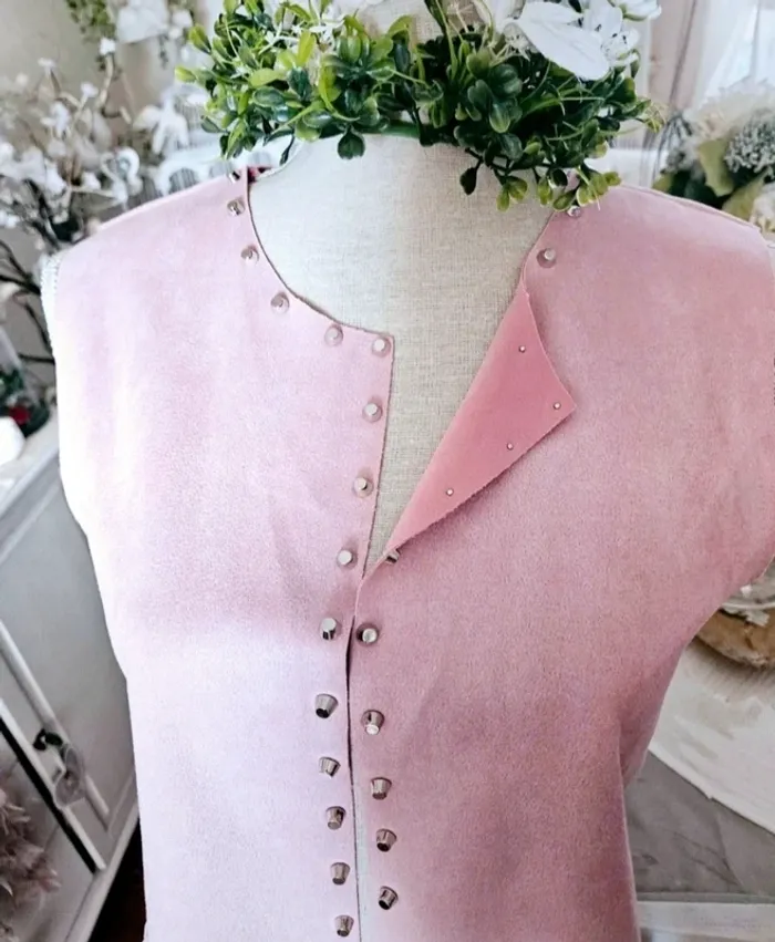 Veste bohème rose franges Italian Style Taille 38/40 Neuve - photo numéro 2