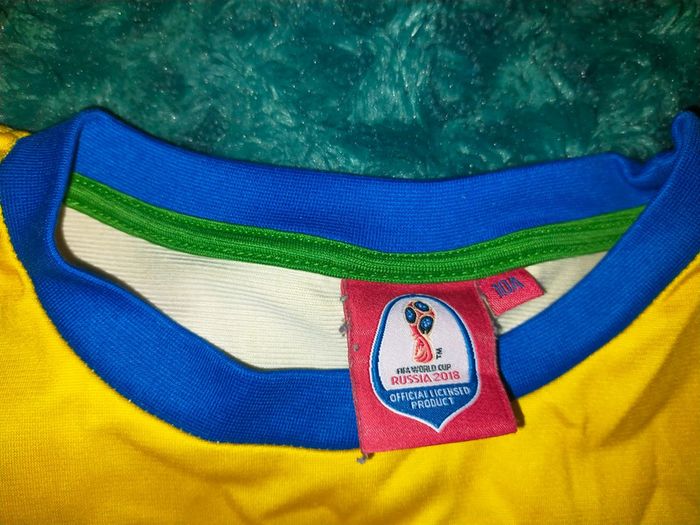 T-shirt FIFA Russia 2018 10 ans jaune, bleu - photo numéro 4