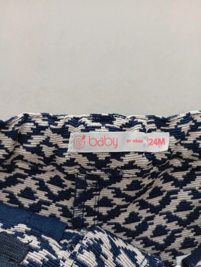 Gémo - short taille 24 mois | bleu et blanc - printemps été - photo numéro 3