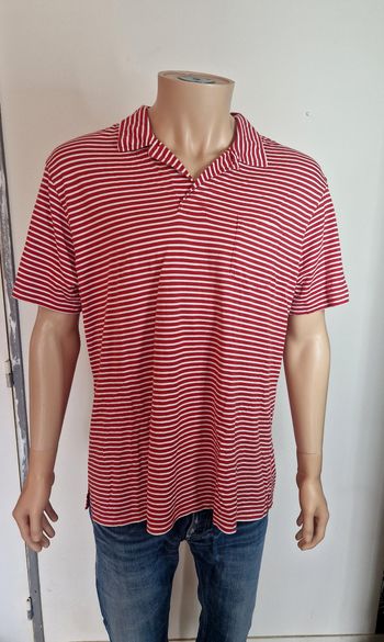 Polo Ralph Lauren XL – Rayé Rouge/Blanc – Vintage Style – Coton Pima