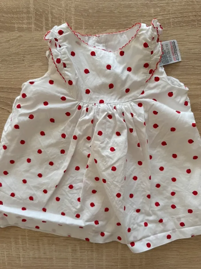 Joli ensemble blanc avec coccinelles Jacadi 3 mois TBE - photo numéro 9