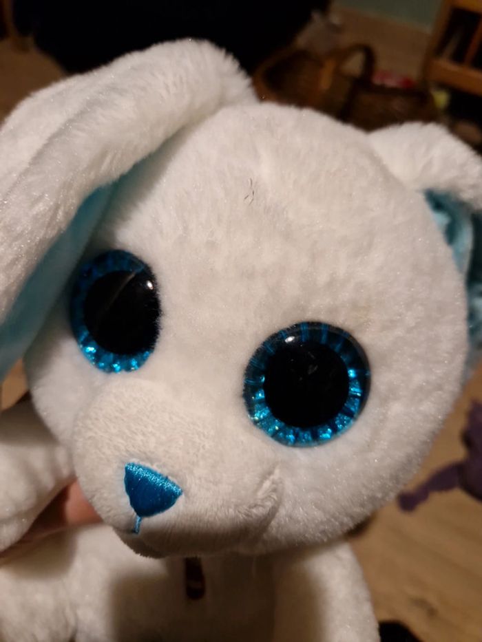 Peluche lapin candy pets gros yeux bleus - photo numéro 4