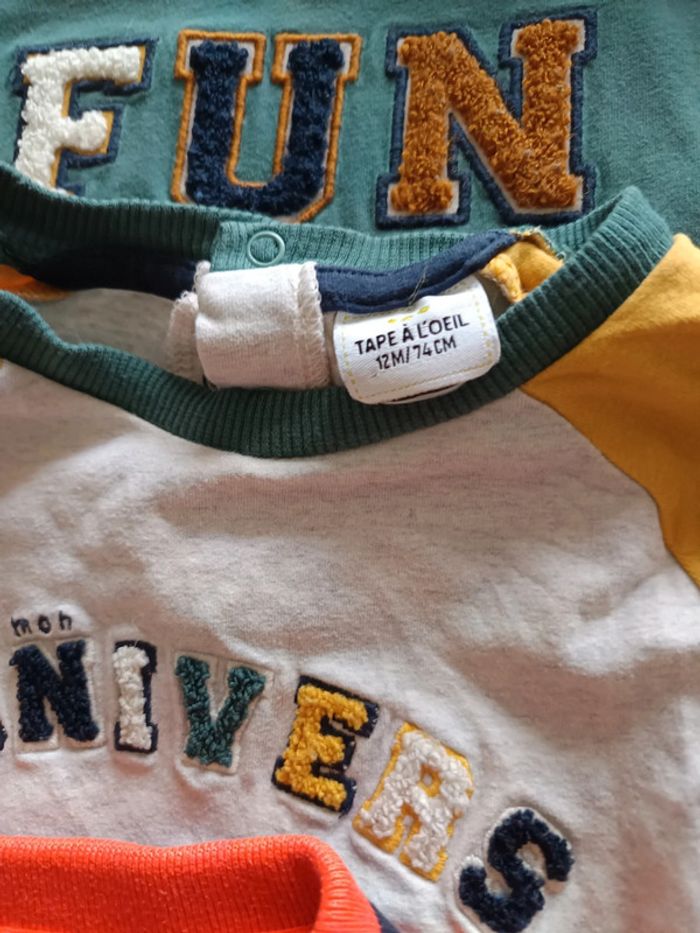 Lot tee shirt 12 mois manches longues - photo numéro 3