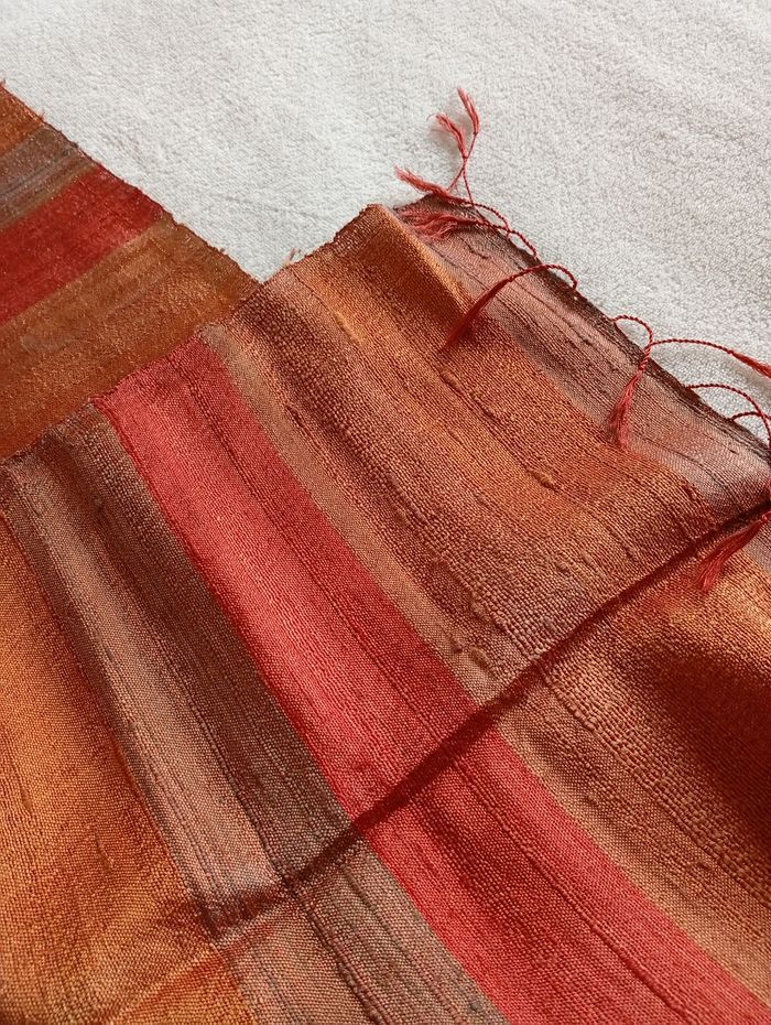 Écharpe à rayures tons orange - photo numéro 4