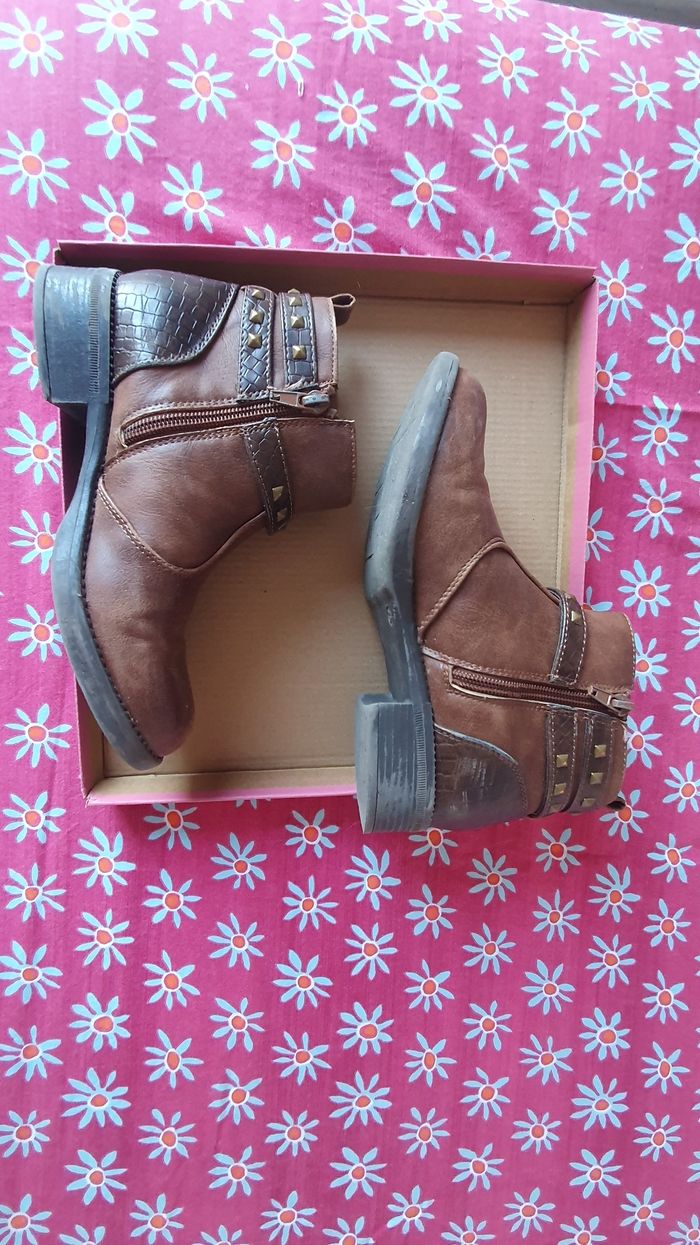 Bottines marron - Taille 34 - Lovely Skull - photo numéro 2