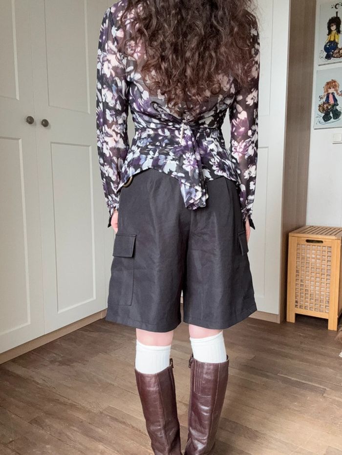 Chemisier vintage transparent fleurs mim - photo numéro 4