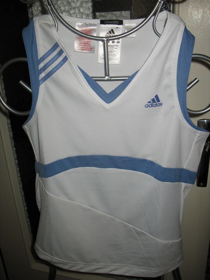 DÉBARDEUR BLANC ET BLEU FILLE "ADIDAS" 16 ANS - n°03 - photo numéro 7