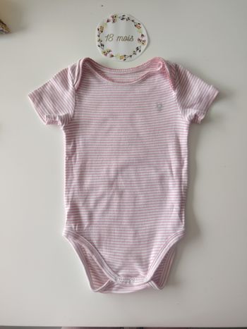 Bodies bébé fille manches courtes obaibi 18mois tbe