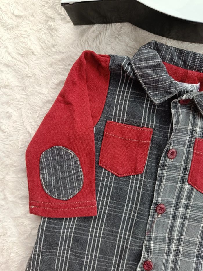 Combinaison sans pied à  carreaux Garçon 6 mois Un amour de PBoy 100% coton - photo numéro 3