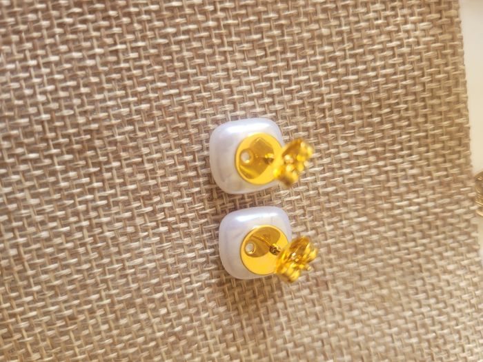 Boucle d'oreille upcyclé avec jolis boutons - photo numéro 5